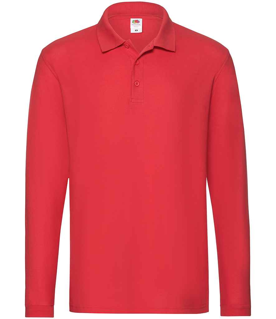 Fruit of the Loom Premium Long Sleeve Cotton Piqu Polo Shirt