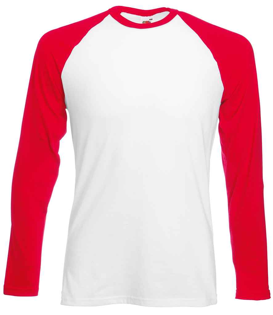 Fruit of the Loom Contrast Long Sleeve Baseball TShirt
