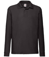 Fruit of the Loom Kids Long Sleeve PolyCotton Piqu Polo Shirt