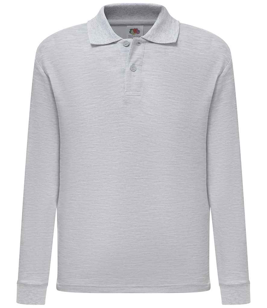 Fruit of the Loom Kids Long Sleeve PolyCotton Piqu Polo Shirt