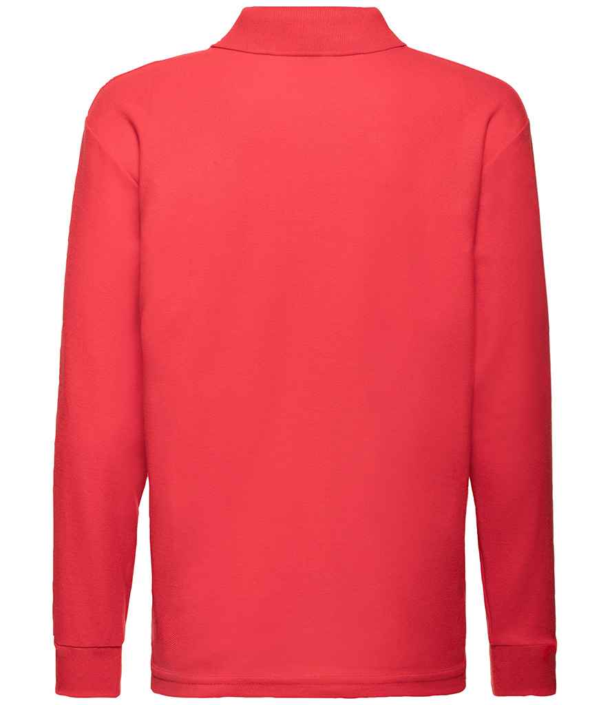 Fruit of the Loom Kids Long Sleeve PolyCotton Piqu Polo Shirt