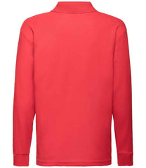 Fruit of the Loom Kids Long Sleeve PolyCotton Piqu Polo Shirt