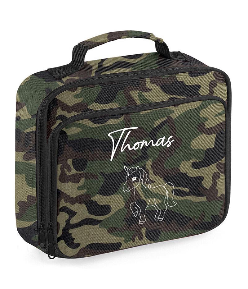 Personalised Unicorn Lunch Box Custom Name School Kids Boys Girls Insulated Bag