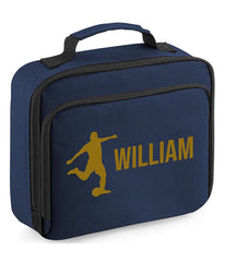 Personalised Lunch Bag Football Boys School Insulated Any Name Kids Snack Box