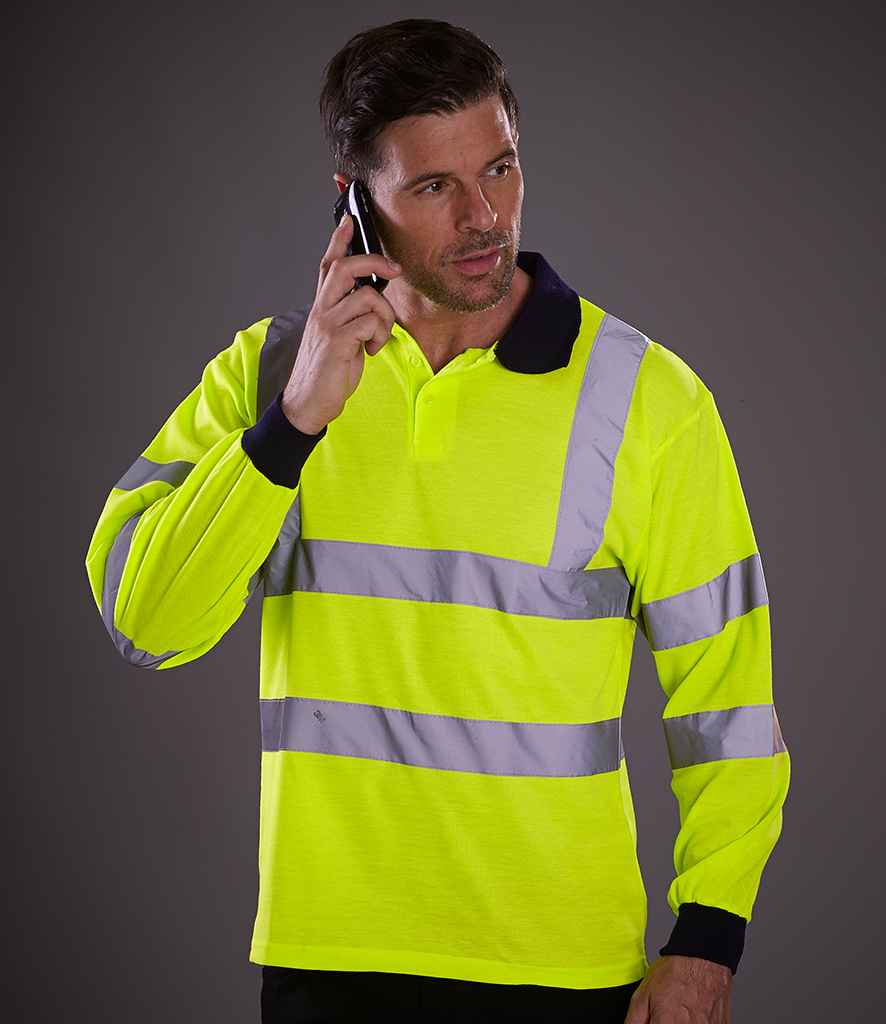 Yoko HiVis Long Sleeve Polo Shirt