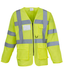 Yoko HiVis Executive Long Sleeve Waistcoat