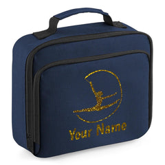 Girls Personalised Glitter Gymnastics School Lunch Bag Kids Dance Insulated Box