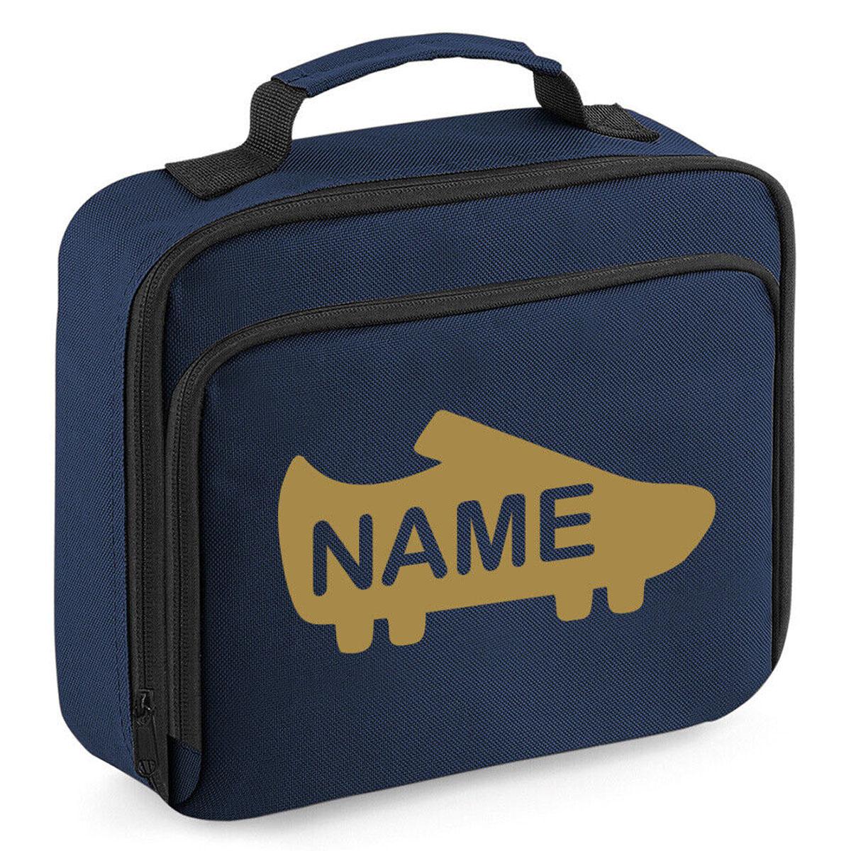 Personalised School Lunch Bag Football Insulated Snack Box Boys Girls Kids Gift