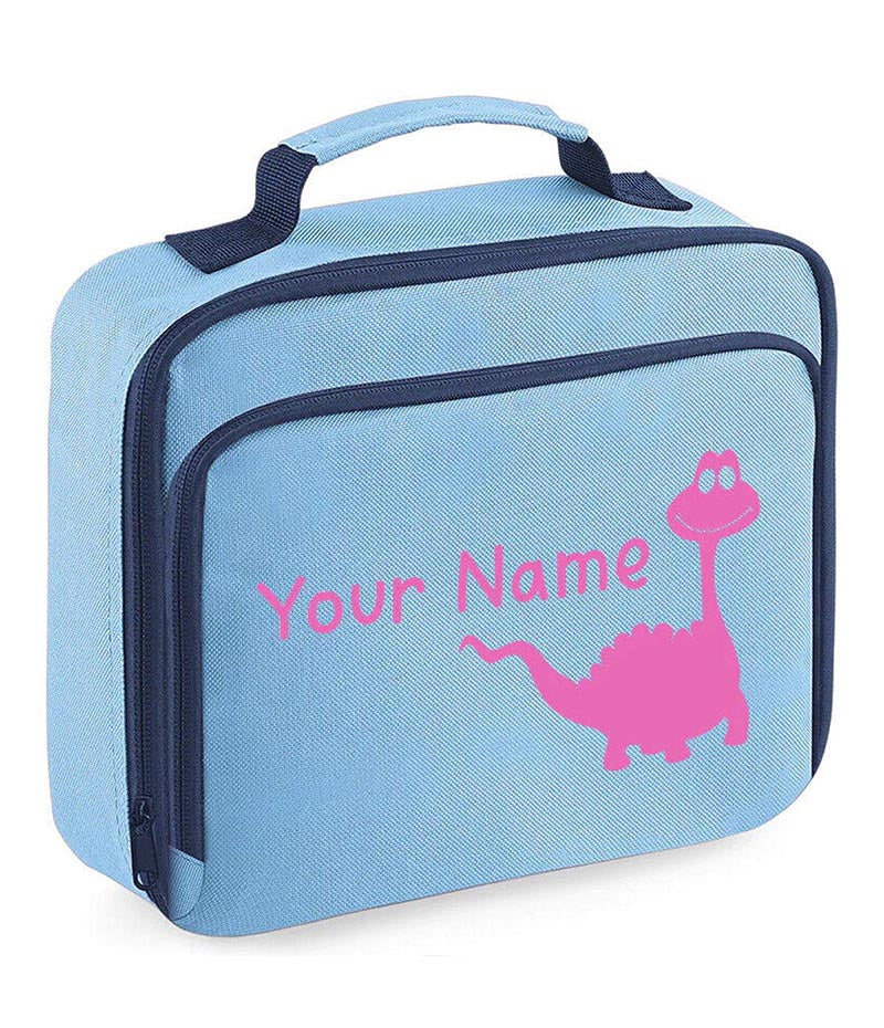 Personalised Lunch Bag Boys Dinosaur School Insulated Childrens Snack Box Gif