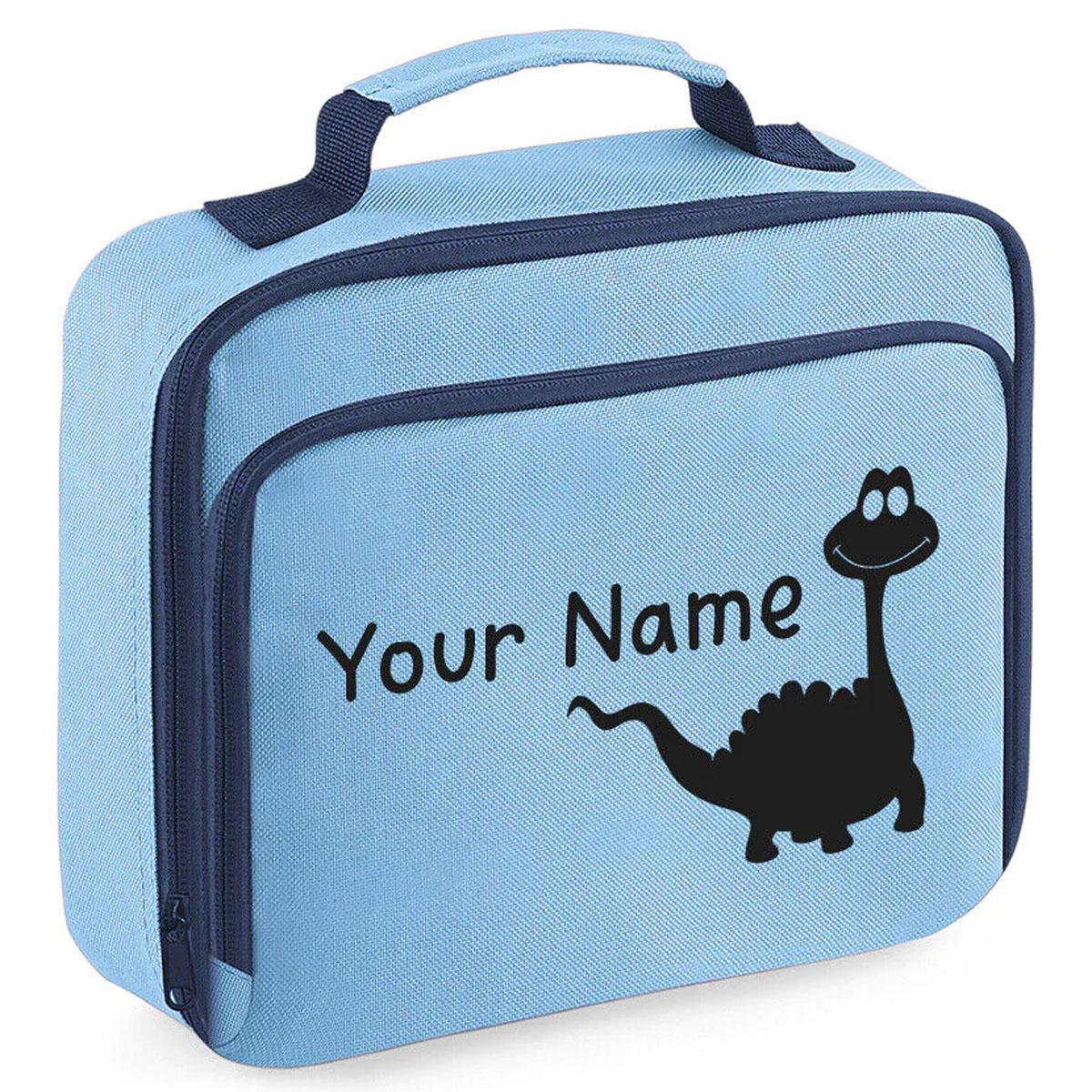 Personalised Lunch Bag Boys Dinosaur School Insulated Childrens Snack Box Gif