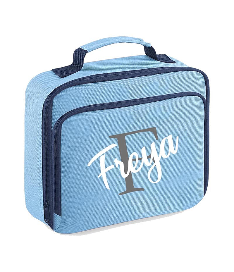 Personalised Initial Lunch Bag Boys Girls Insulated Children School Dinner Box