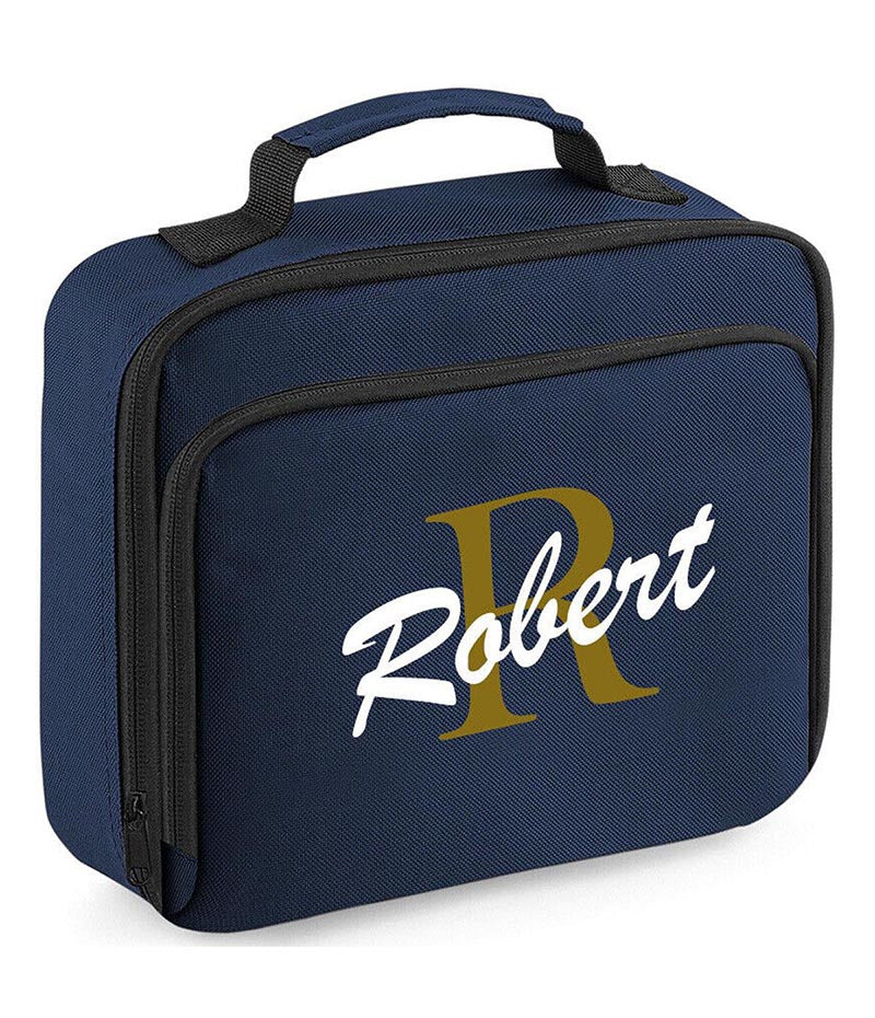 Personalised Initial Lunch Bag Boys Girls Insulated Childrens School Dinner Box