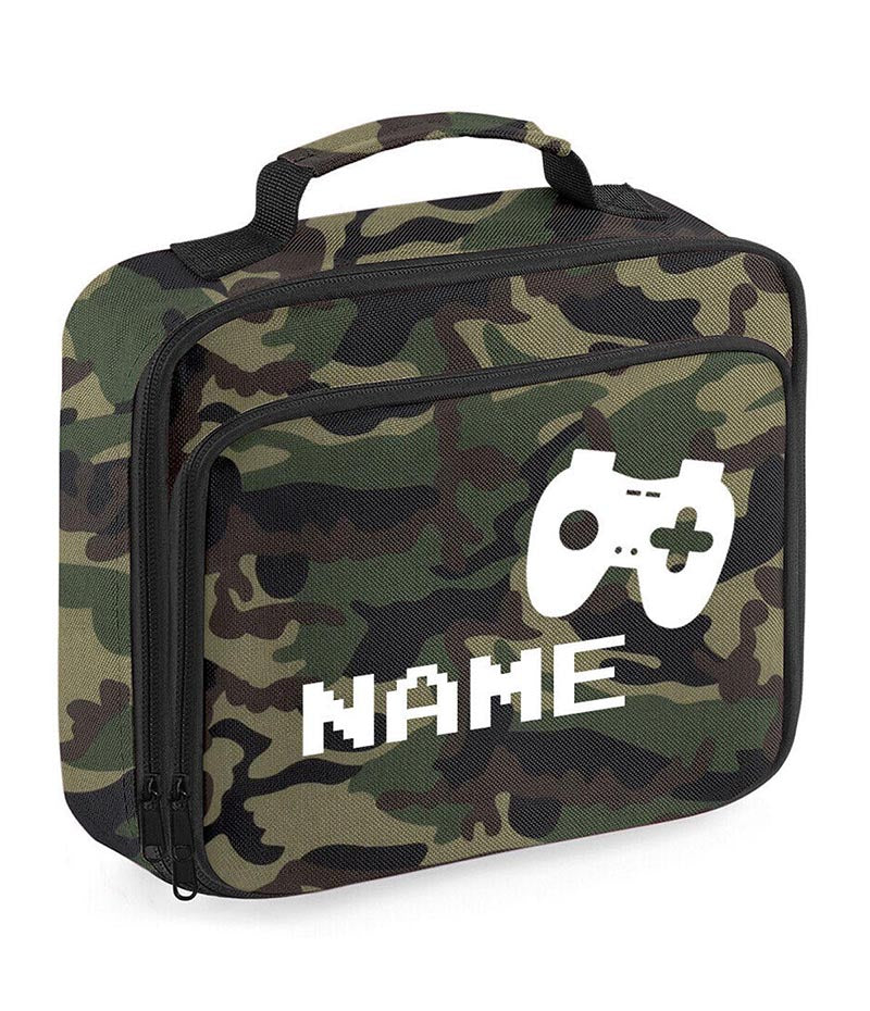 Personalised Gamer Lunch Bag Kids Boys School Insulated Childrens Snack Box