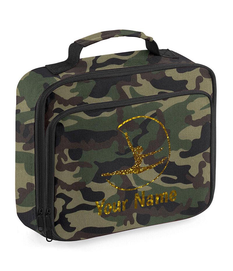 Girls Personalised Glitter Gymnastics School Lunch Bag Kids Dance Insulated Box