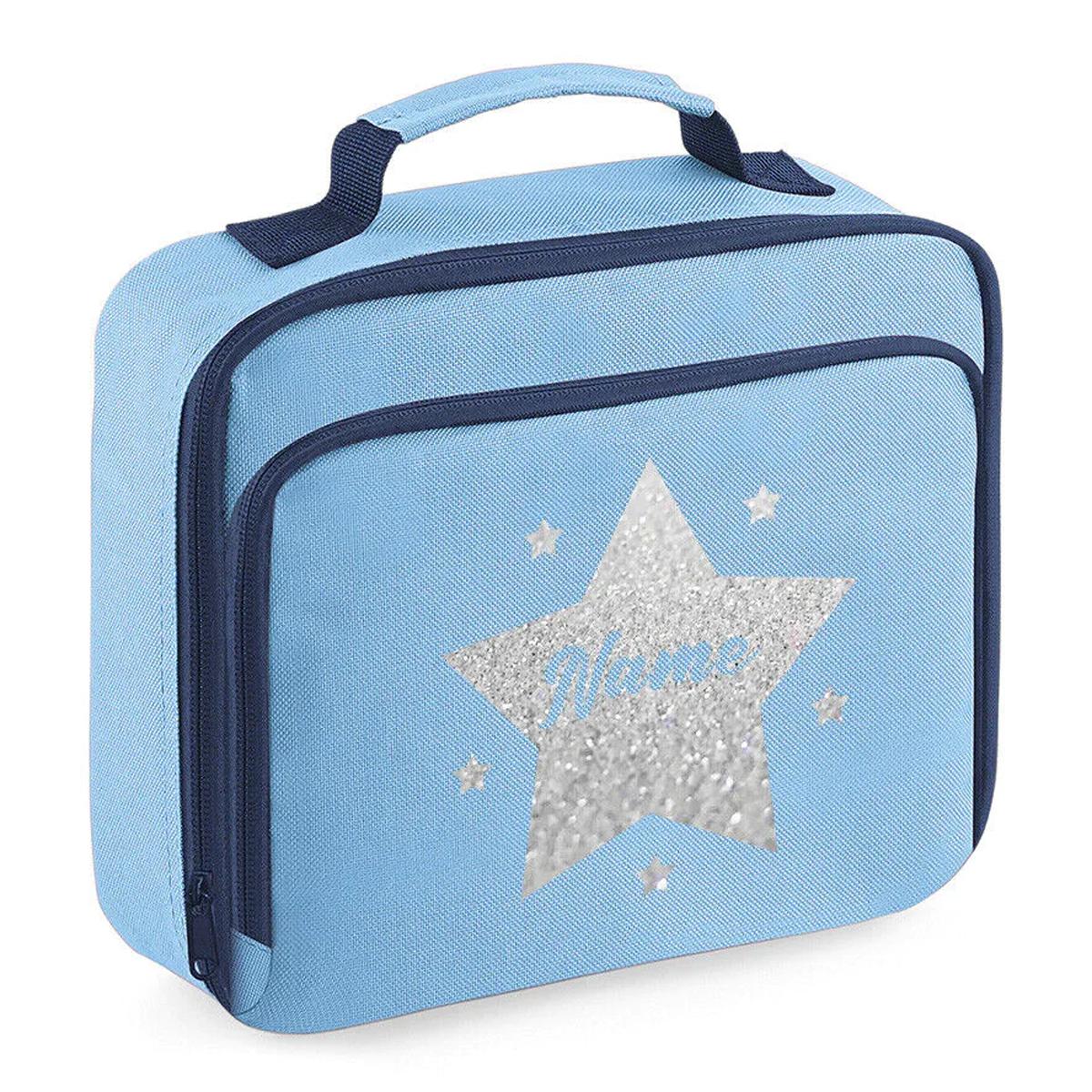 Personalised School Lunch Bag Insulated Snack Box Childrens Star Boys Girls Gift