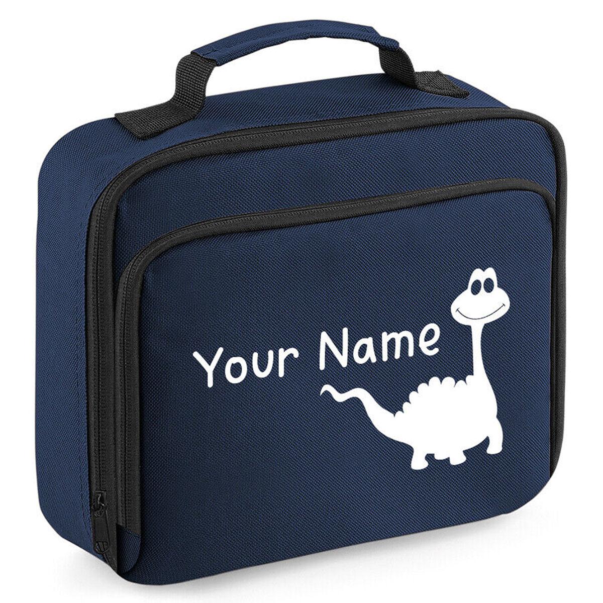 Personalised Lunch Bag Boys Dinosaur School Insulated Childrens Snack Box Gif