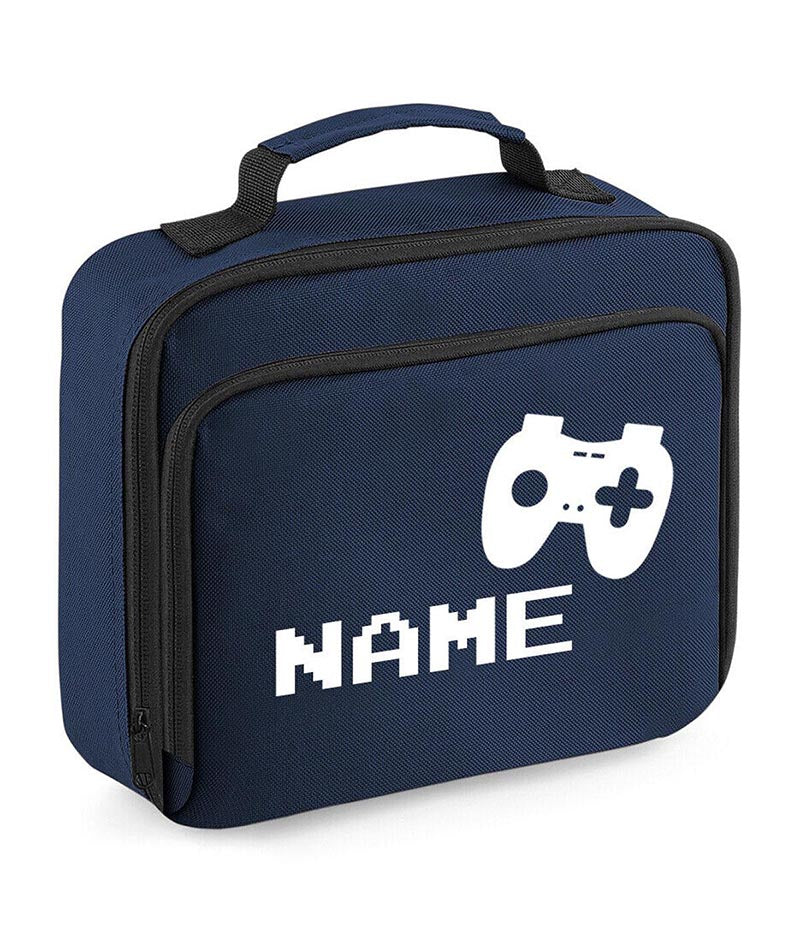 Personalised Gamer Lunch Bag Kids Boys School Insulated Childrens Snack Box