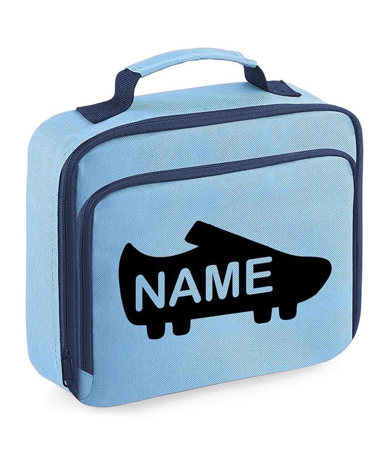 Personalised School Lunch Bag Football Insulated Snack Box Boys Girls Kids Gift