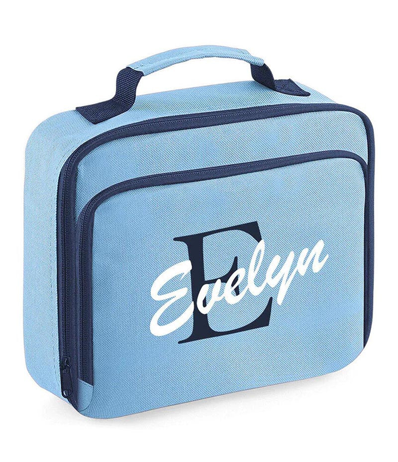Personalised Initial Lunch Bag Boys Girls Insulated Childrens School Dinner Box