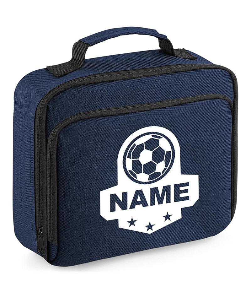 Personalised Football Name Lunch Bag Boys Girls Insulated Children School Dinner Box