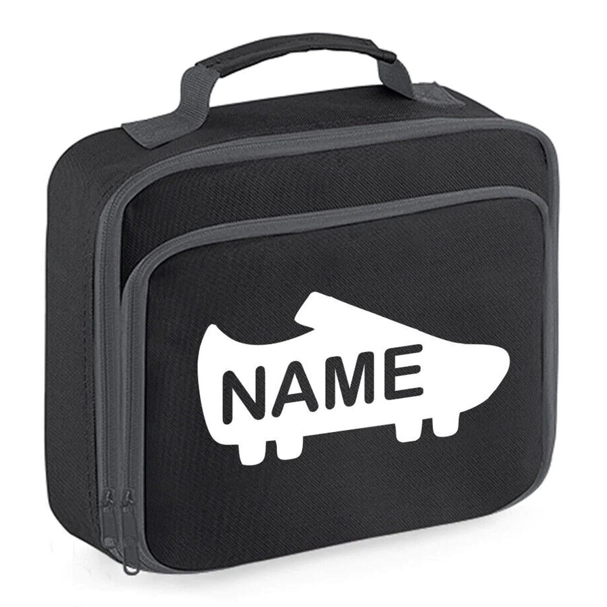 Personalised School Lunch Bag Football Insulated Snack Box Boys Girls Kids Gift