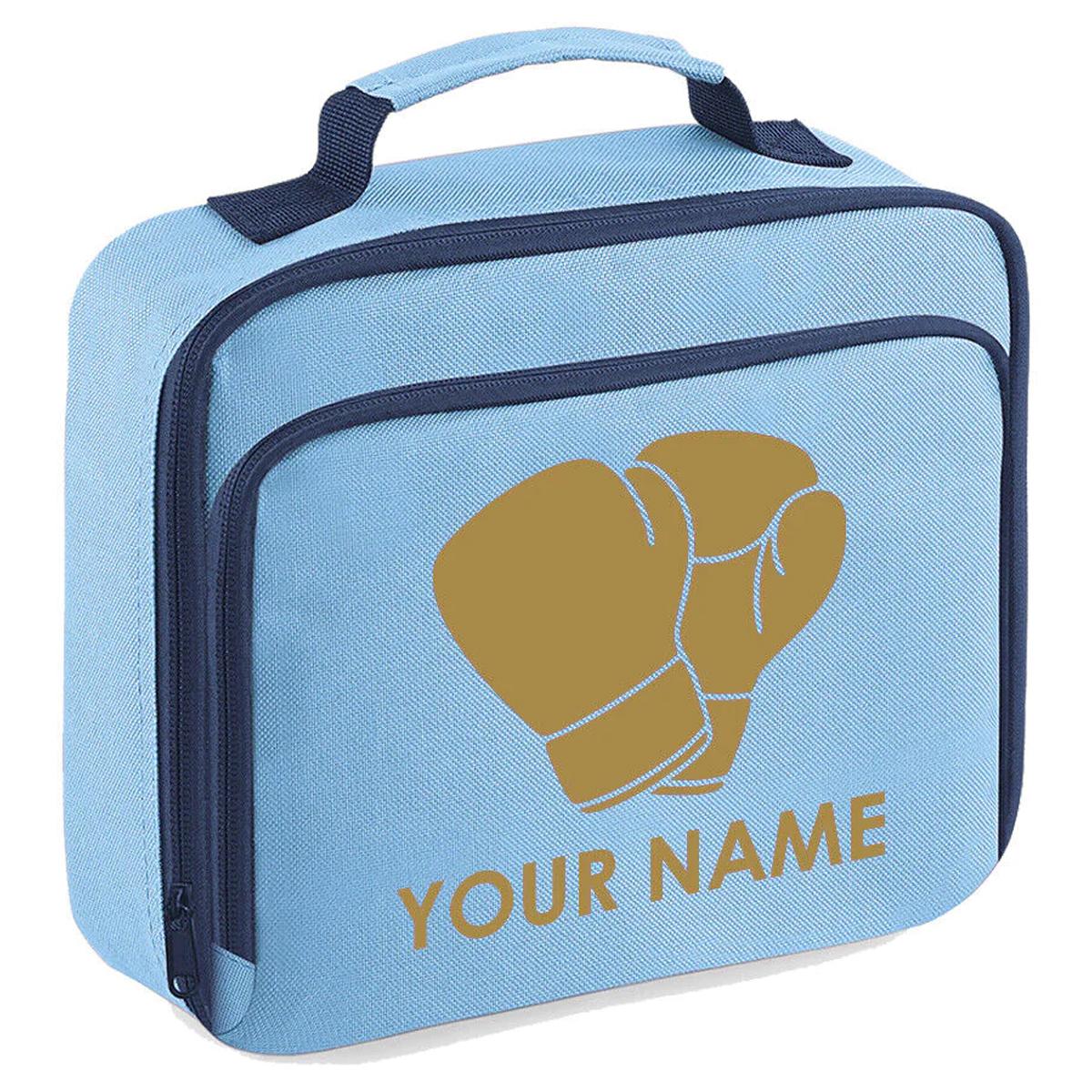 Personalised School Lunch Bag Boxing Insulated Snack Box Boys Girls Kids Gift