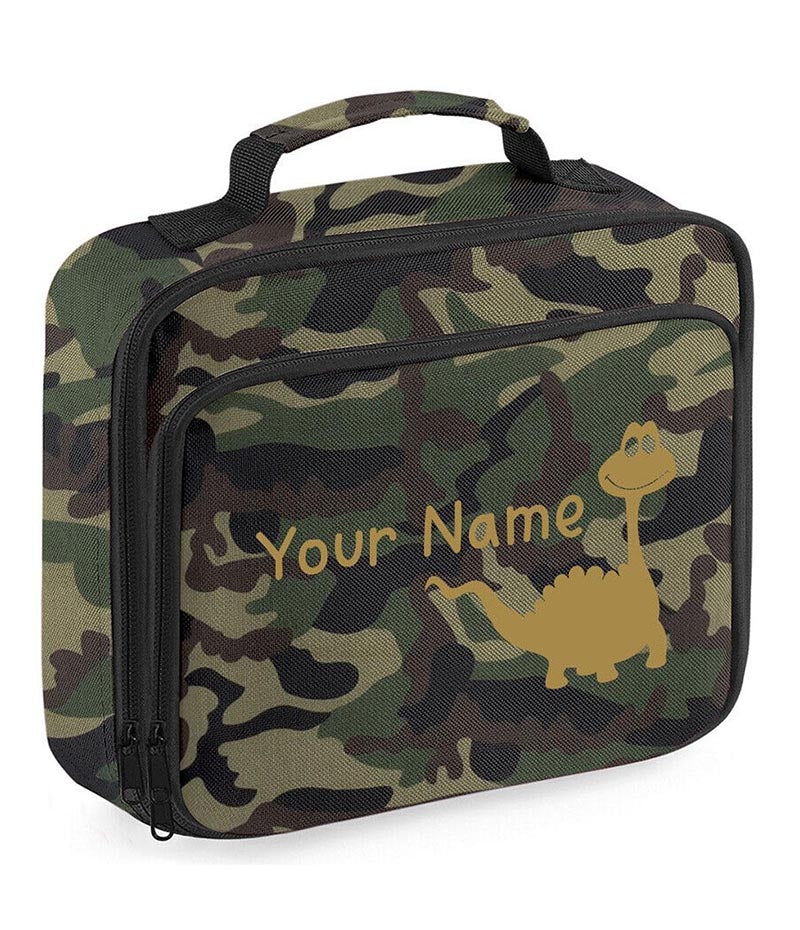 Personalised Lunch Bag Boys Dinosaur School Insulated Childrens Snack Box Gif