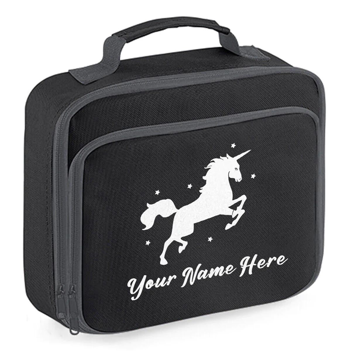 Personalised Unicorn Lunch Bag School Glitter Childrens Insulated Dinner Box