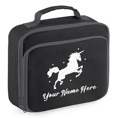 Personalised Unicorn Lunch Bag School Glitter Childrens Insulated Dinner Box