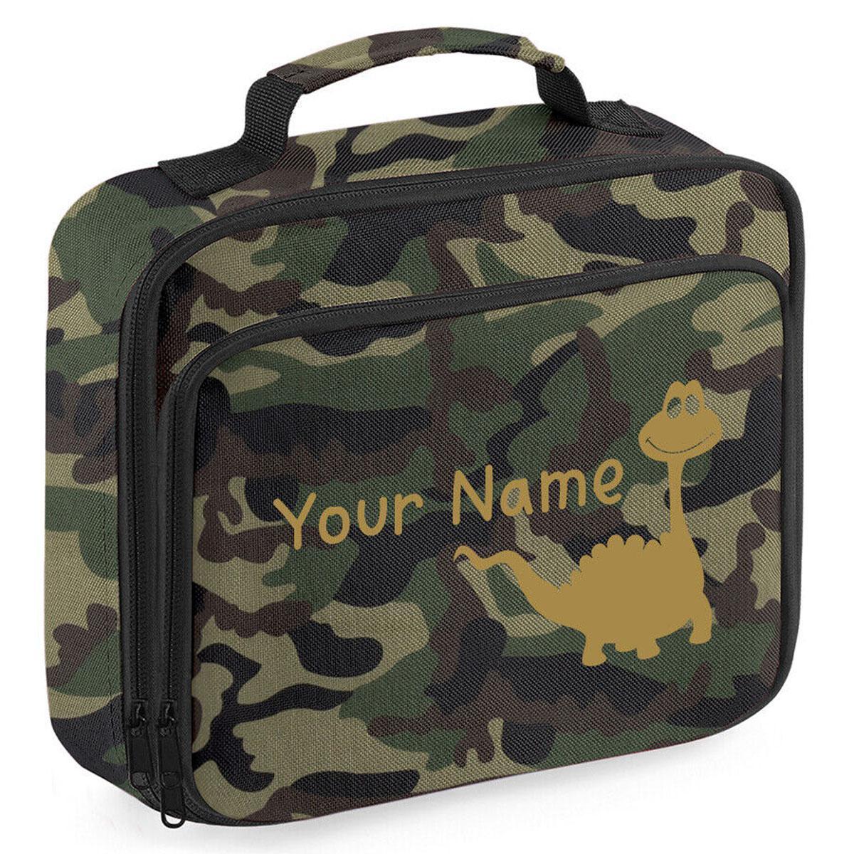 Personalised Lunch Bag Boys Dinosaur School Insulated Childrens Snack Box Gif