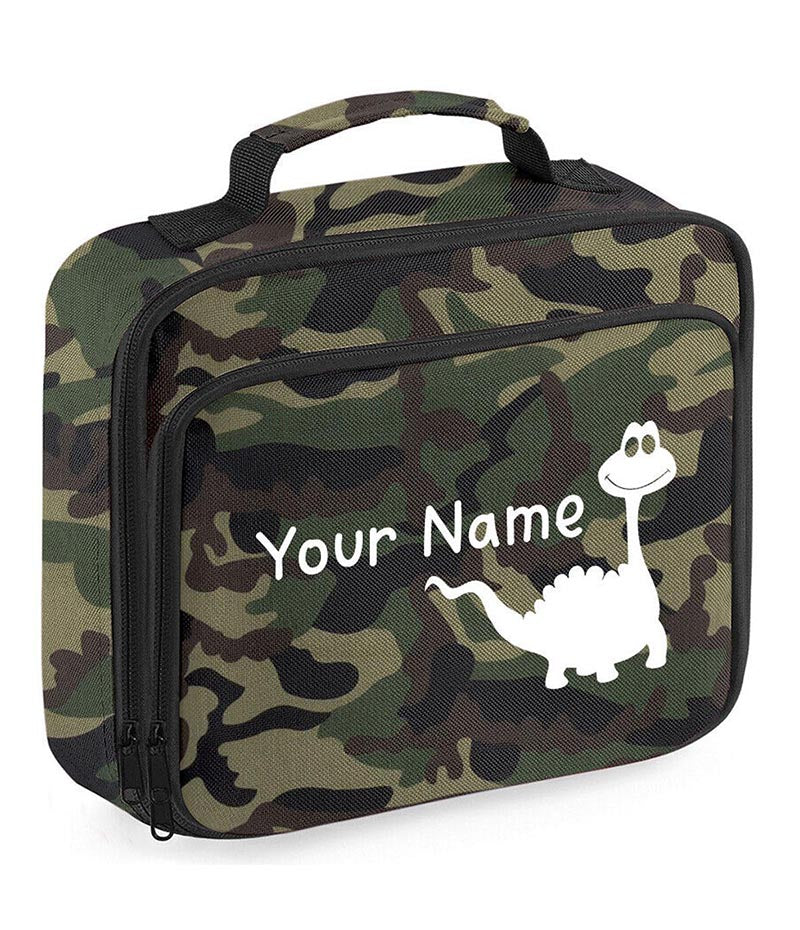 Personalised Lunch Bag Boys Dinosaur School Insulated Childrens Snack Box Gif