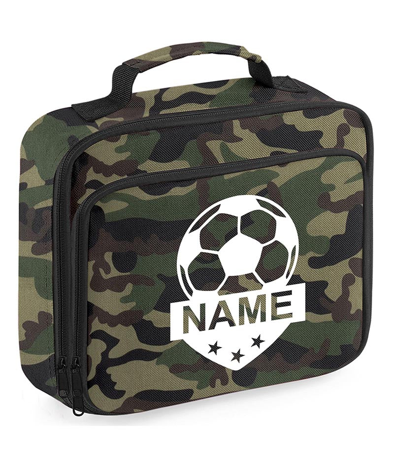 Personalised Football Name Lunch Bag Boys Girls Insulated Children School Dinner Box