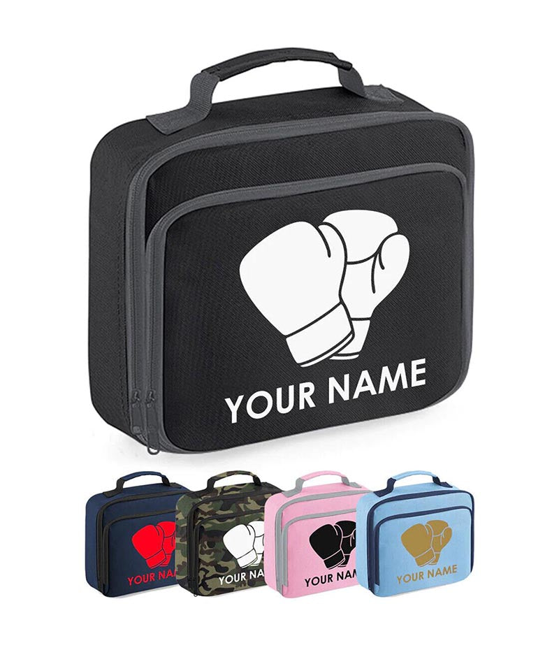 Personalised School Lunch Bag Boxing Insulated Snack Box Boys Girls Kids Gift