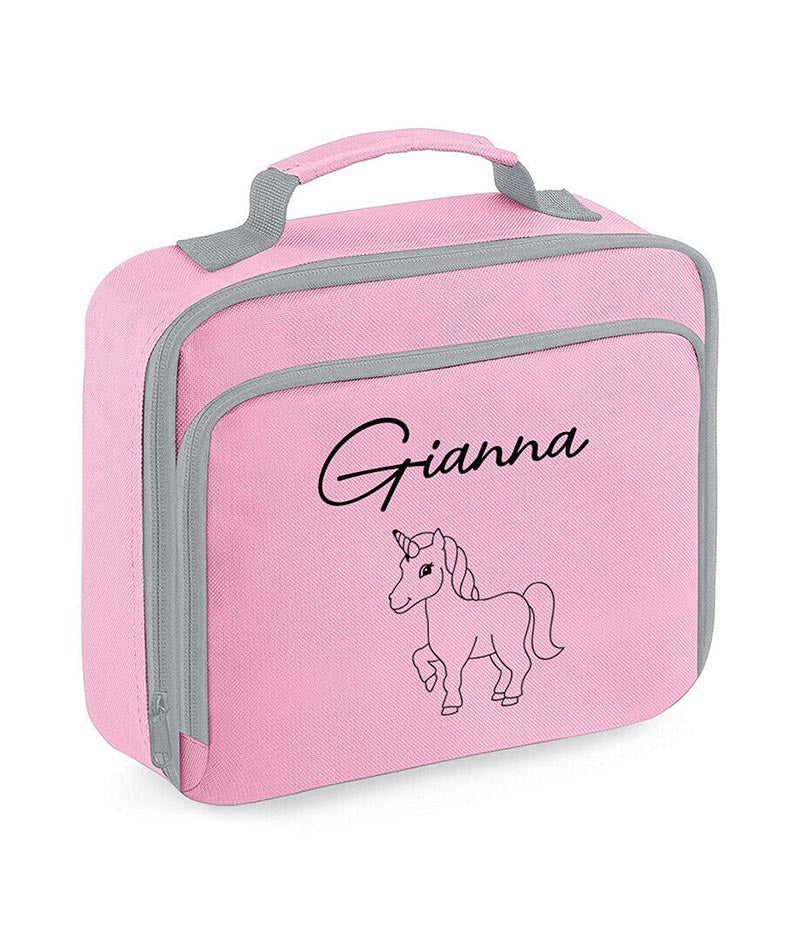 Personalised Unicorn Lunch Box Custom Name School Kids Boys Girls Insulated Bag