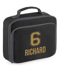 Personalised School Lunch Bag Kids Insulated Football Kids Name Number Snack Box