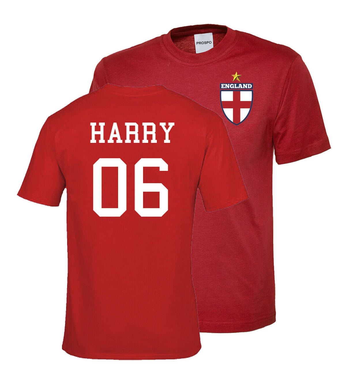 Personalised England Flag Badge Football Shirt Kids with Your Name &amp; Number