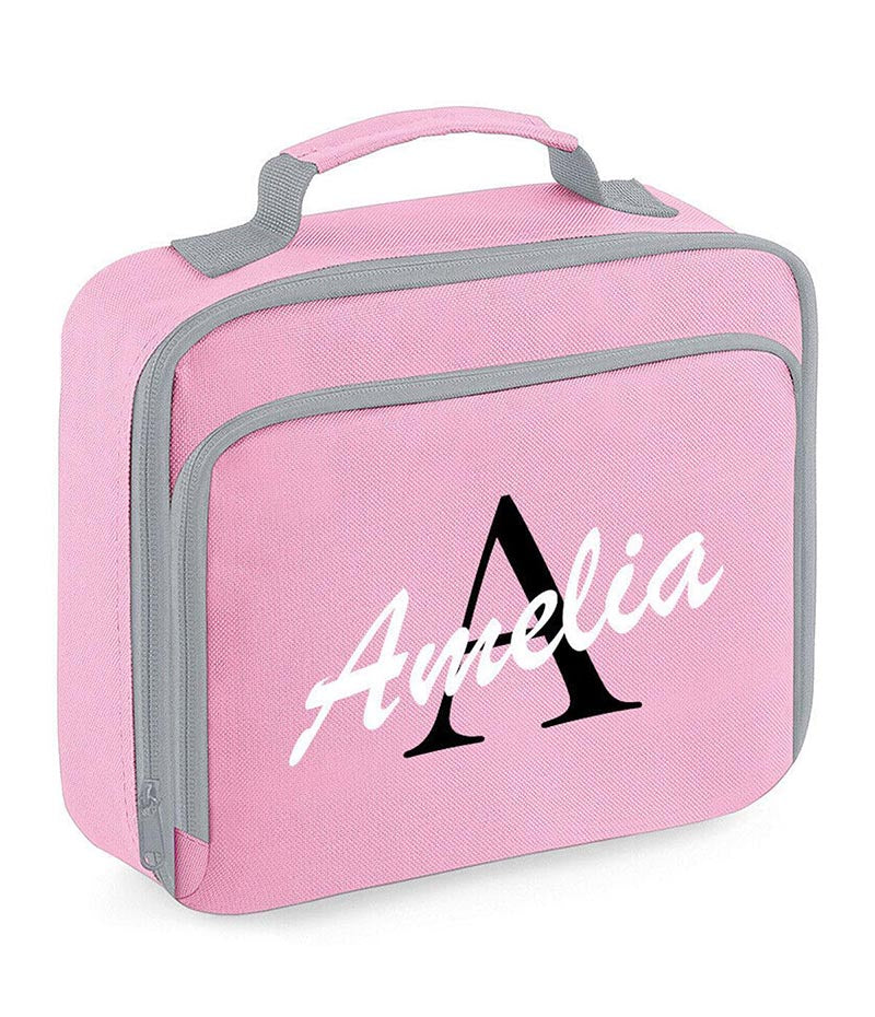 Personalised Initial Lunch Bag Boys Girls Insulated Childrens School Dinner Box