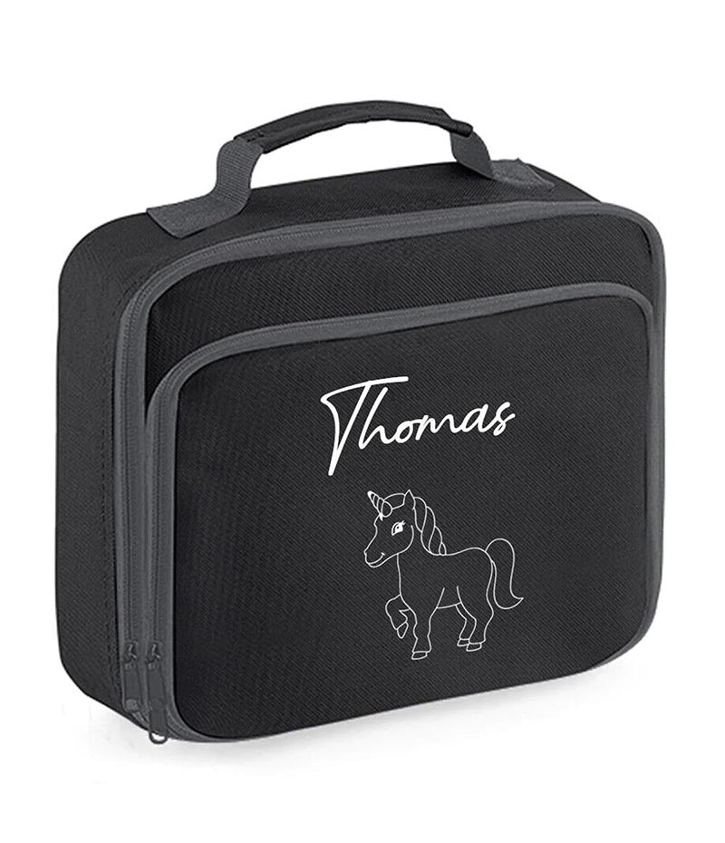 Personalised Unicorn Lunch Box Custom Name School Kids Boys Girls Insulated Bag