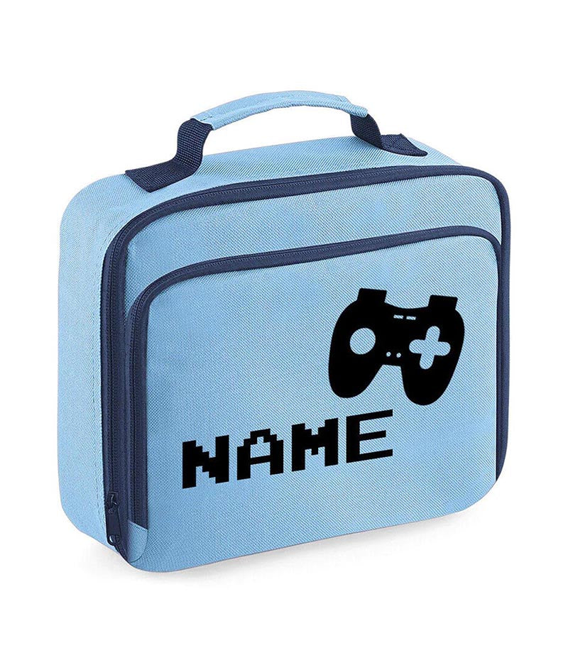 Personalised Gamer Lunch Bag Kids Boys School Insulated Childrens Snack Box
