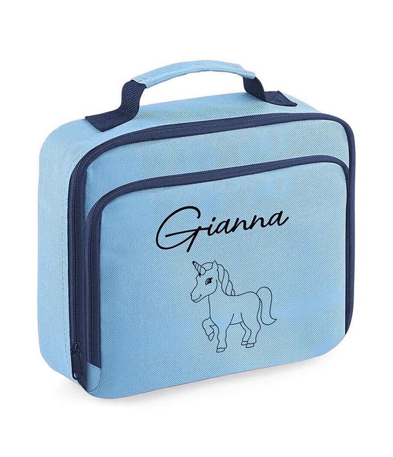 Personalised Unicorn Lunch Box Custom Name School Kids Boys Girls Insulated Bag