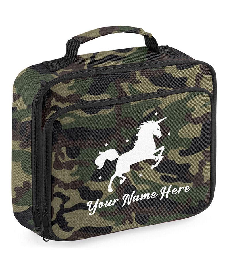 Personalised Unicorn Lunch Bag School Glitter Childrens Insulated Dinner Box